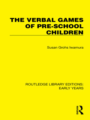 cover image of The Verbal Games of Pre-School Children